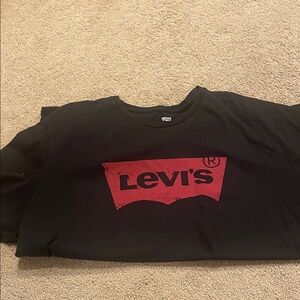 Levi's Black Tee with Red Graphic